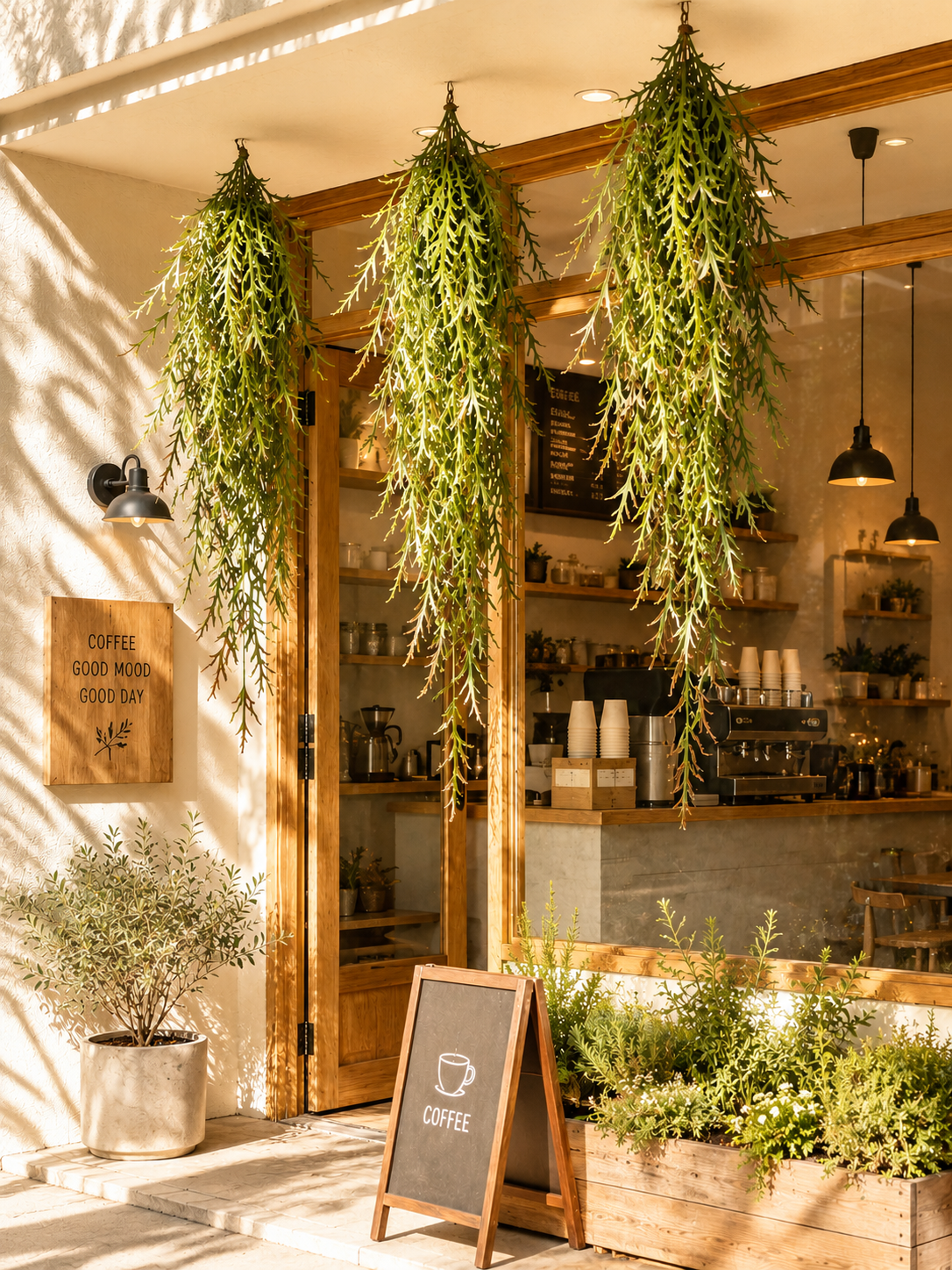 Artificial Hanging Staghorn Fern FT-06-C cafe decor