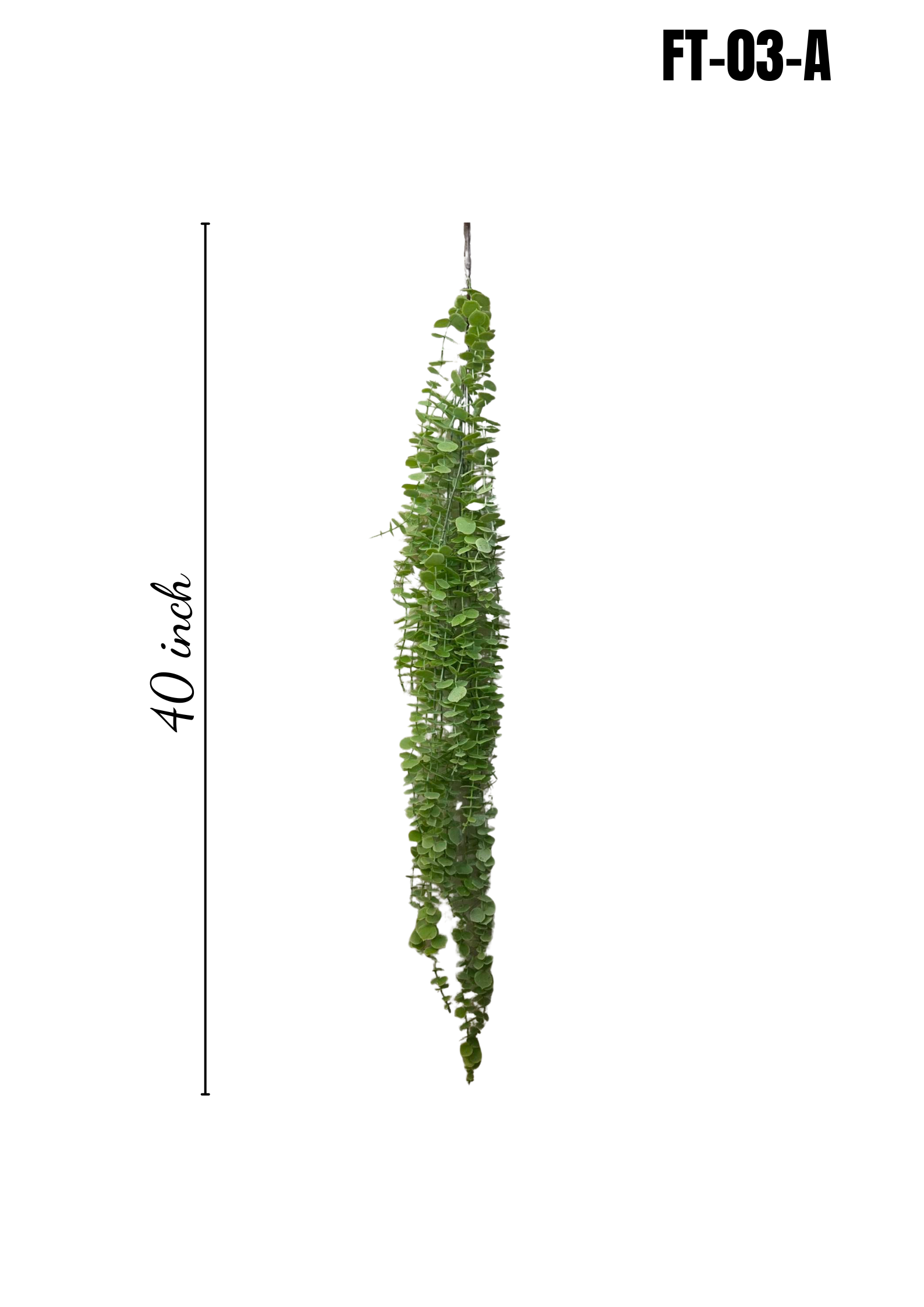 Artificial Hanging Eucalyptus 40 inch FT-03-A - full stem and arrangement view