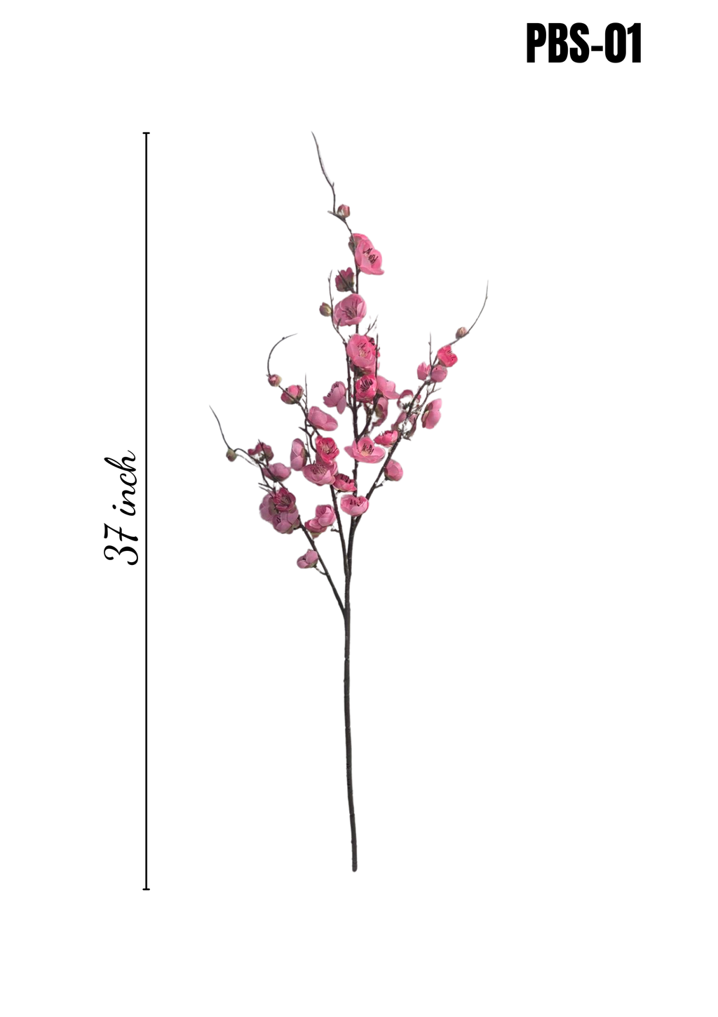 PBS-01 faux pink plum blossom branch 37 inches