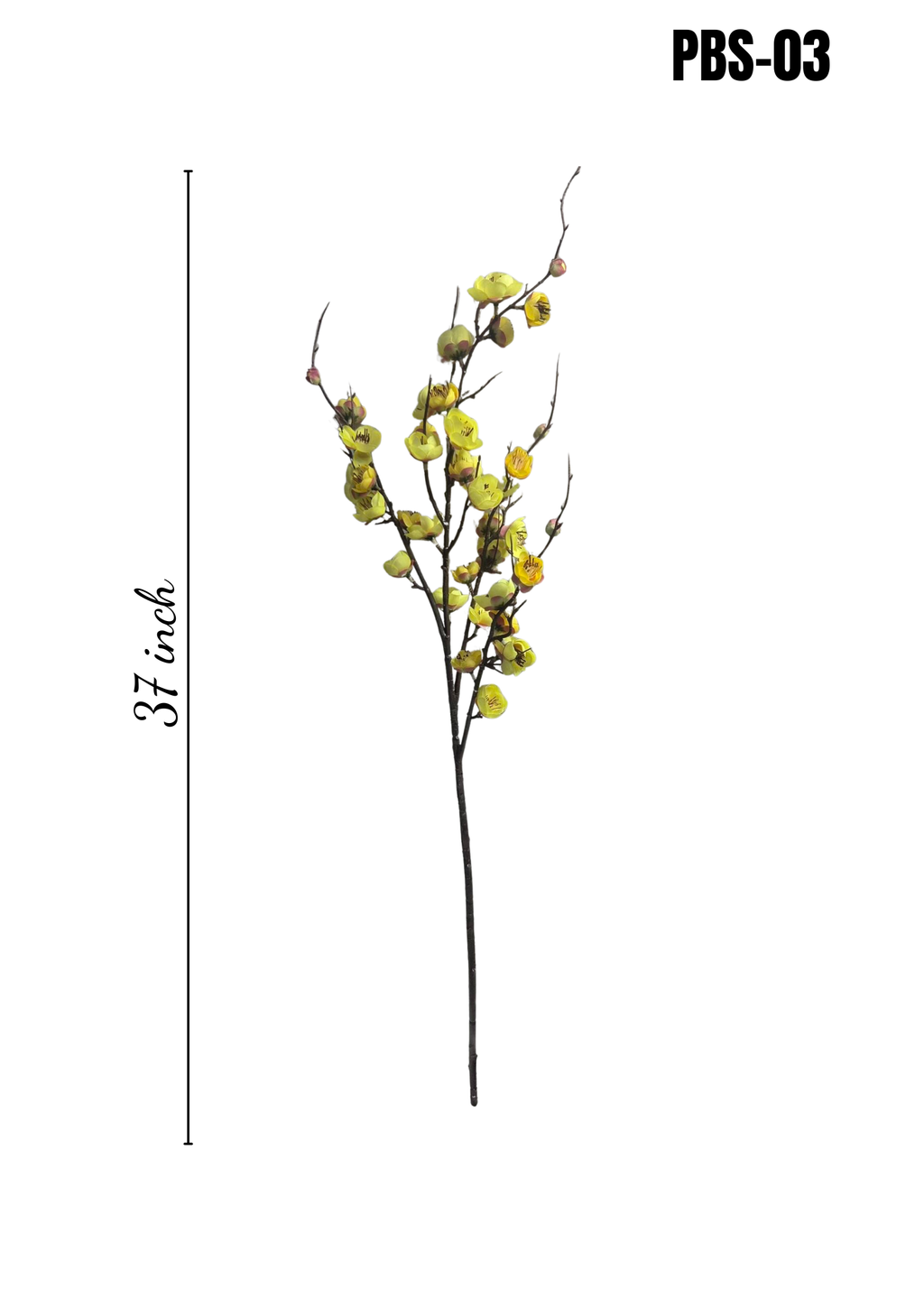 PBS-03 faux yellow plum blossom branch 37 inches