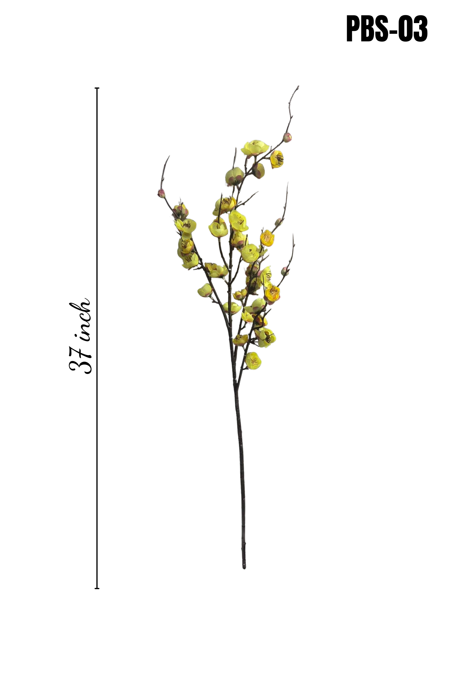 PBS-03 faux yellow plum blossom branch 37 inches