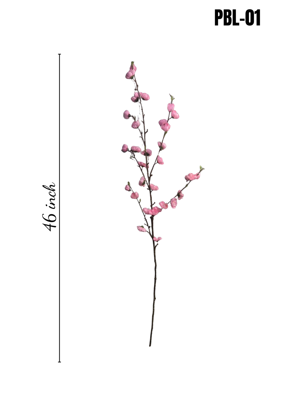 PBL-01 faux pink peach blossom branch 46 inches
