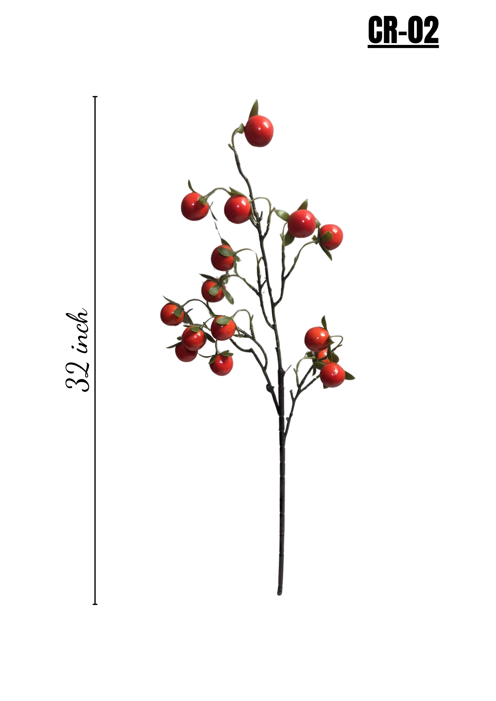 Faux Cranberry Berry Branch – Lifelike Red Stem