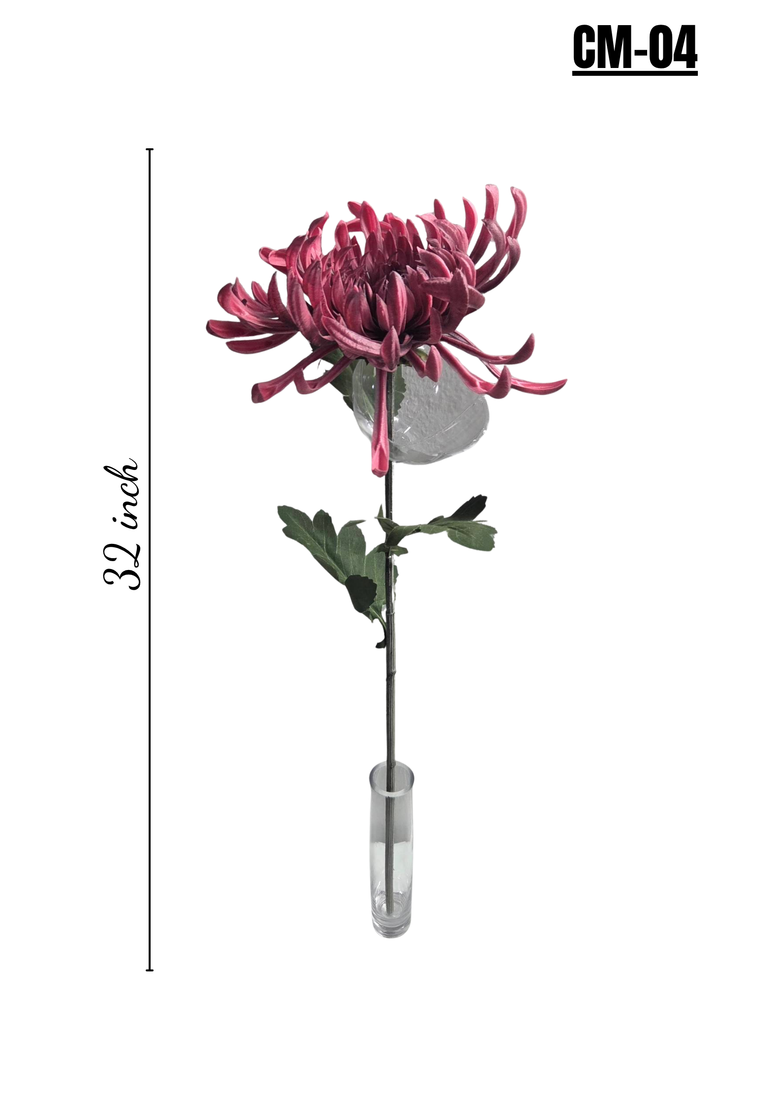Lifelike 32" Purple Chrysanthemum Stem - Premium Artificial Flower for Elegant Home Decor