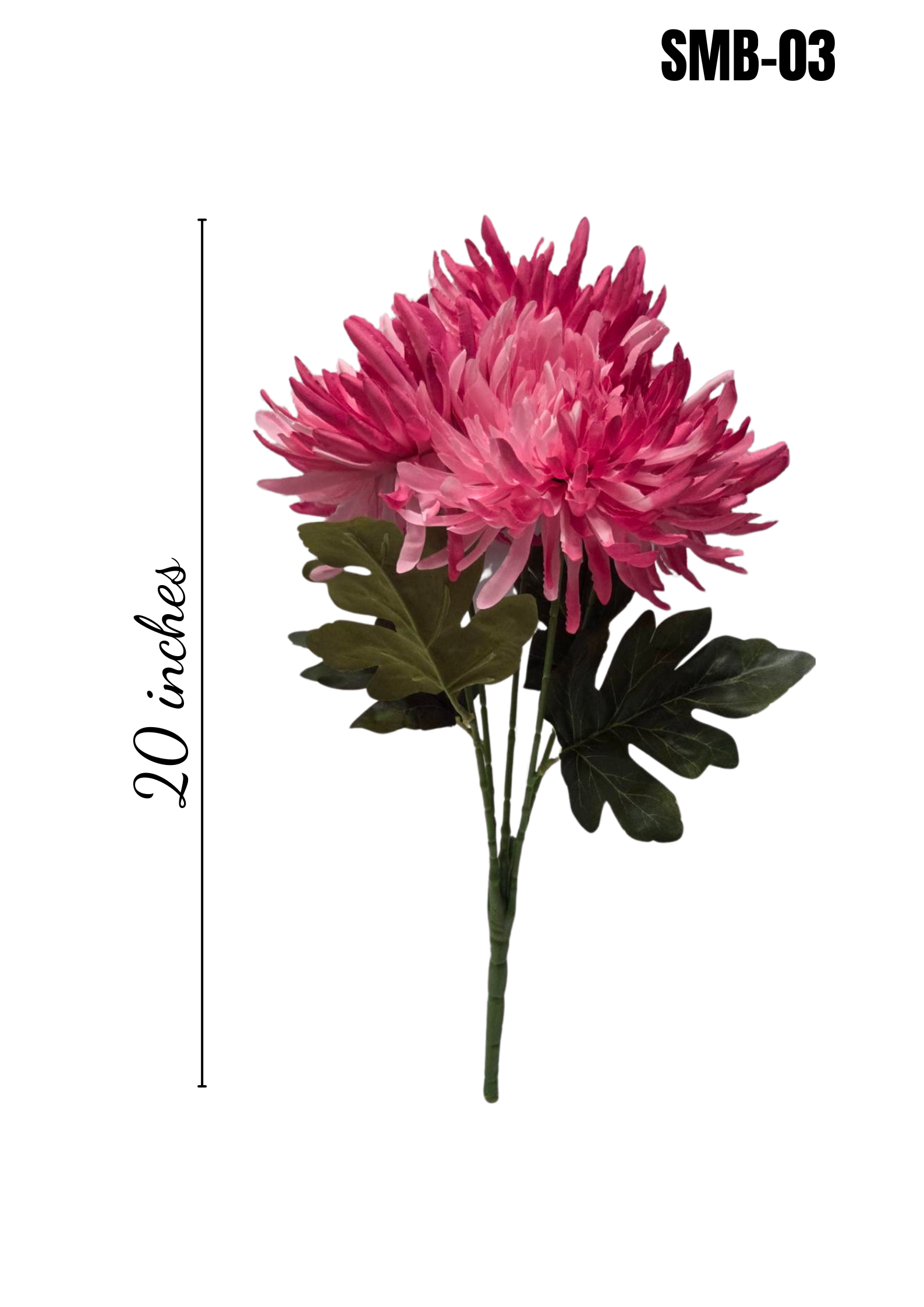 Lifelike 20 inch Pink Spider Chrysanthemum Bundle - SMB-03