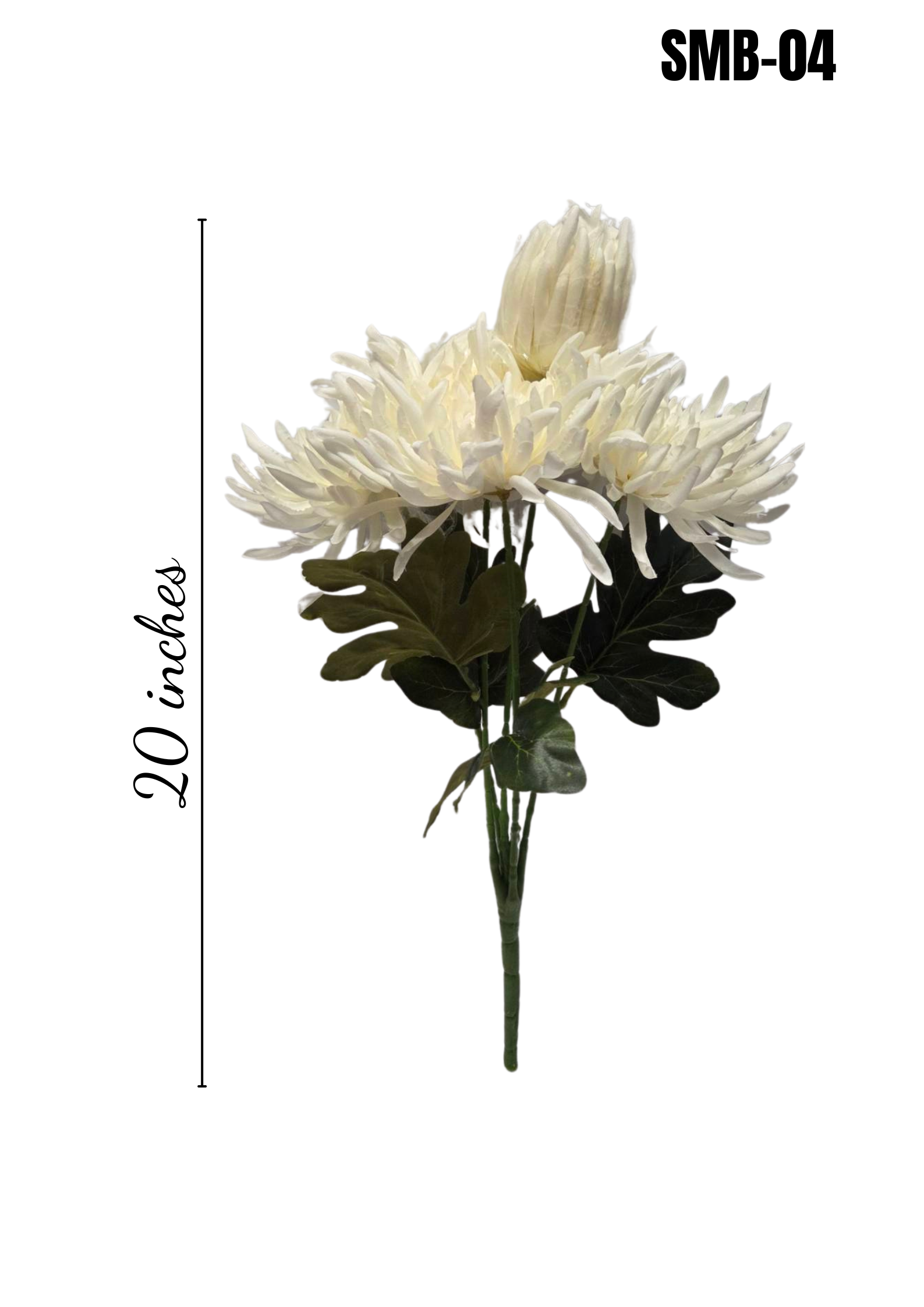 Lifelike 20 inch White Spider Chrysanthemum Bundle - SMB-04
