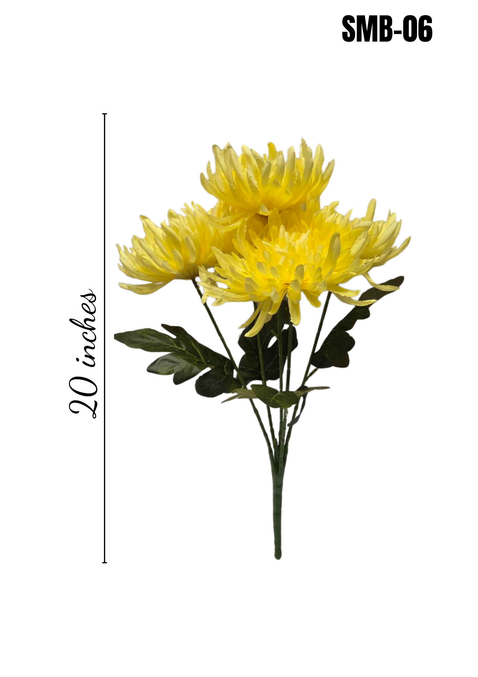 Lifelike 20 inch Yellow Spider Chrysanthemum Bundle - SMB-06