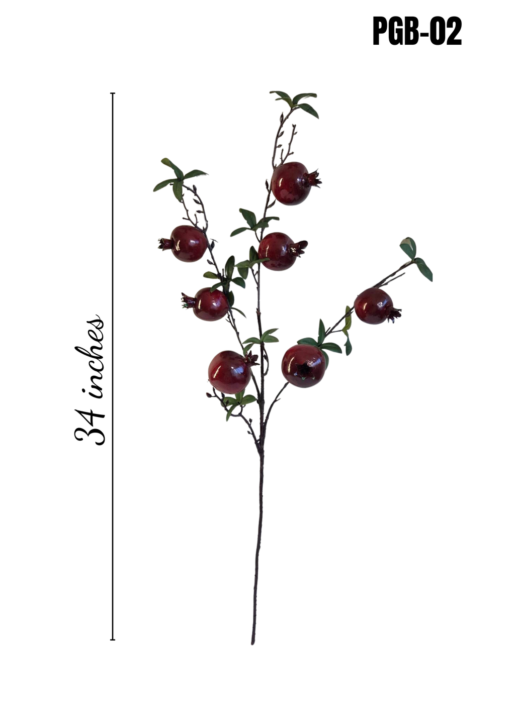 PGB-02 faux pomegranate branch 34 inches