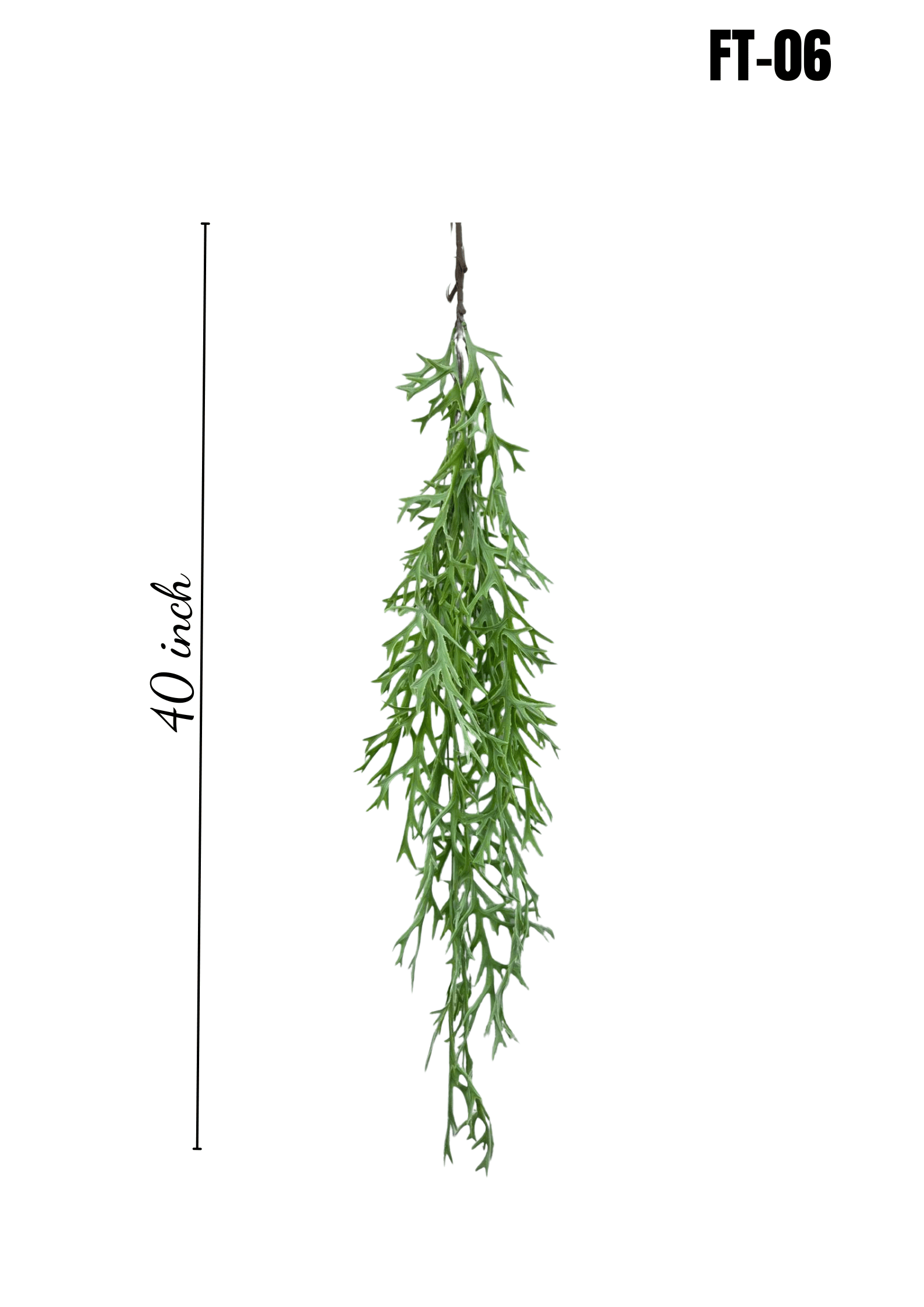 FT-06 Artificial Hanging Staghorn Fern 40 inch - product size chart