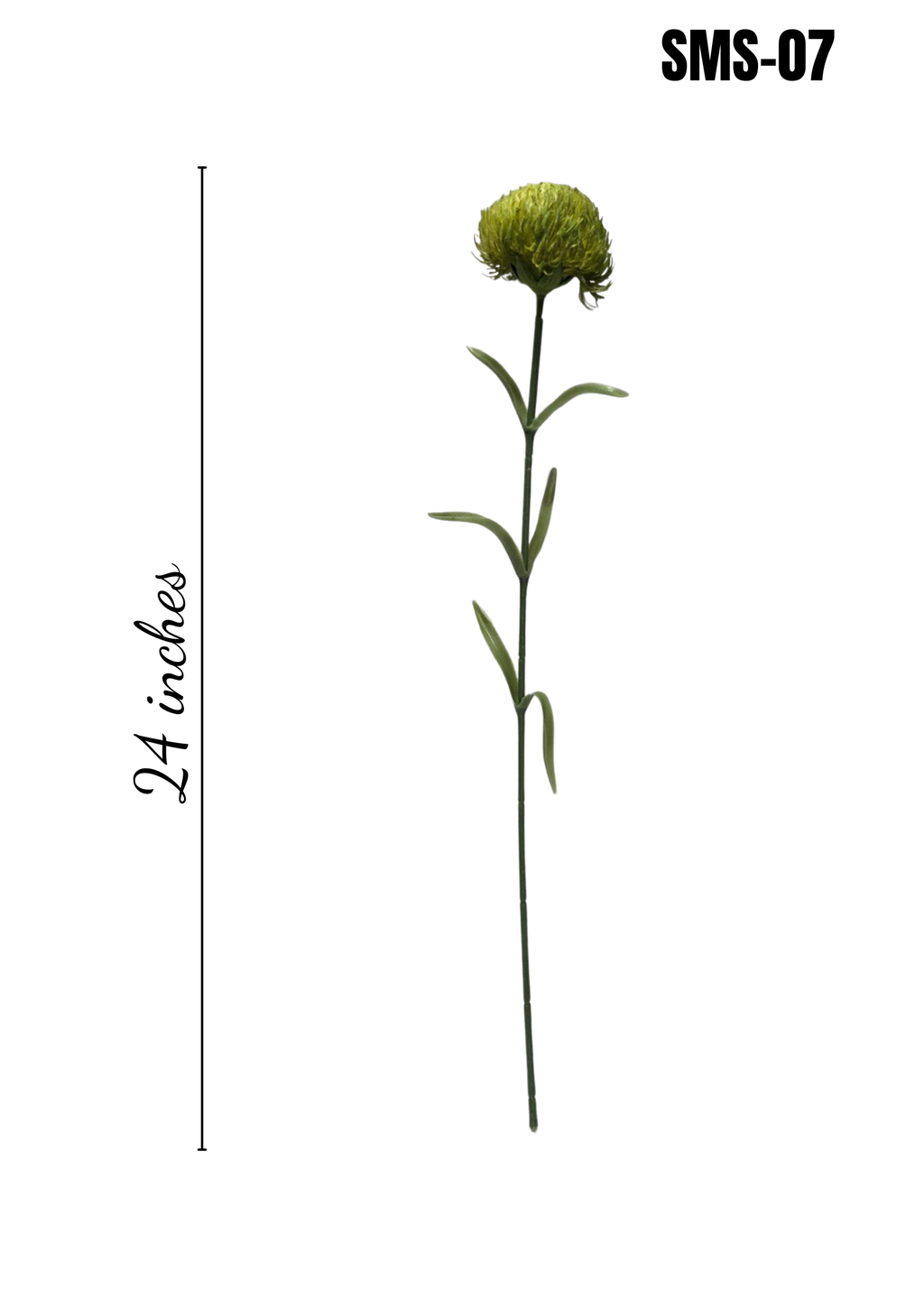 SMS-07 faux green thistle pincushion stem 24 inches