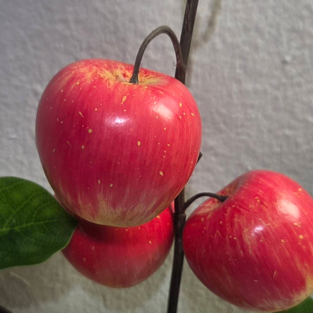 Premium 28" Artificial Red Apple Branch – Lifelike Faux Fruit Stem for Home Decor