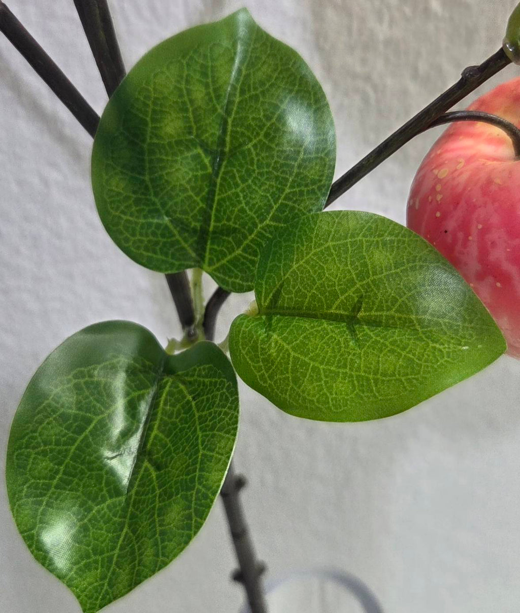 Premium 28" Artificial Pink Apple Branch – Lifelike Faux Fruit Stem for Home Decor