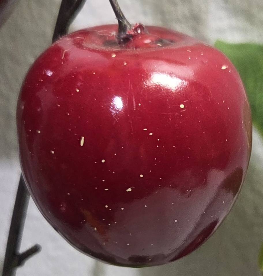 Premium 28" Artificial Deep Red Apple Branch – Lifelike Faux Fruit Stem for Home Decor