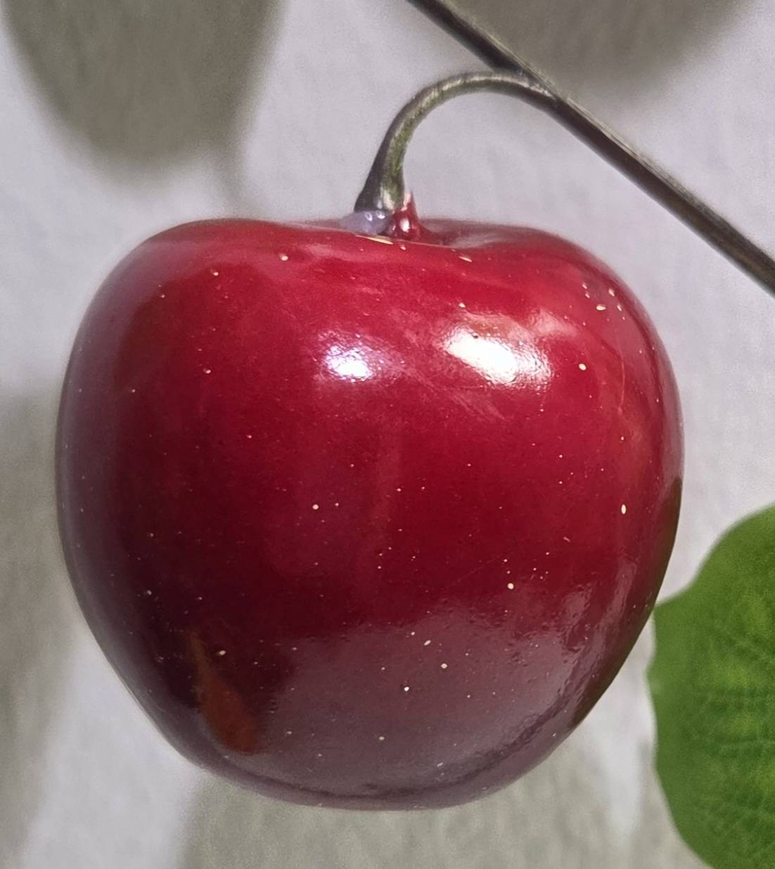 Premium 28" Artificial Deep Red Apple Branch – Lifelike Faux Fruit Stem for Home Decor