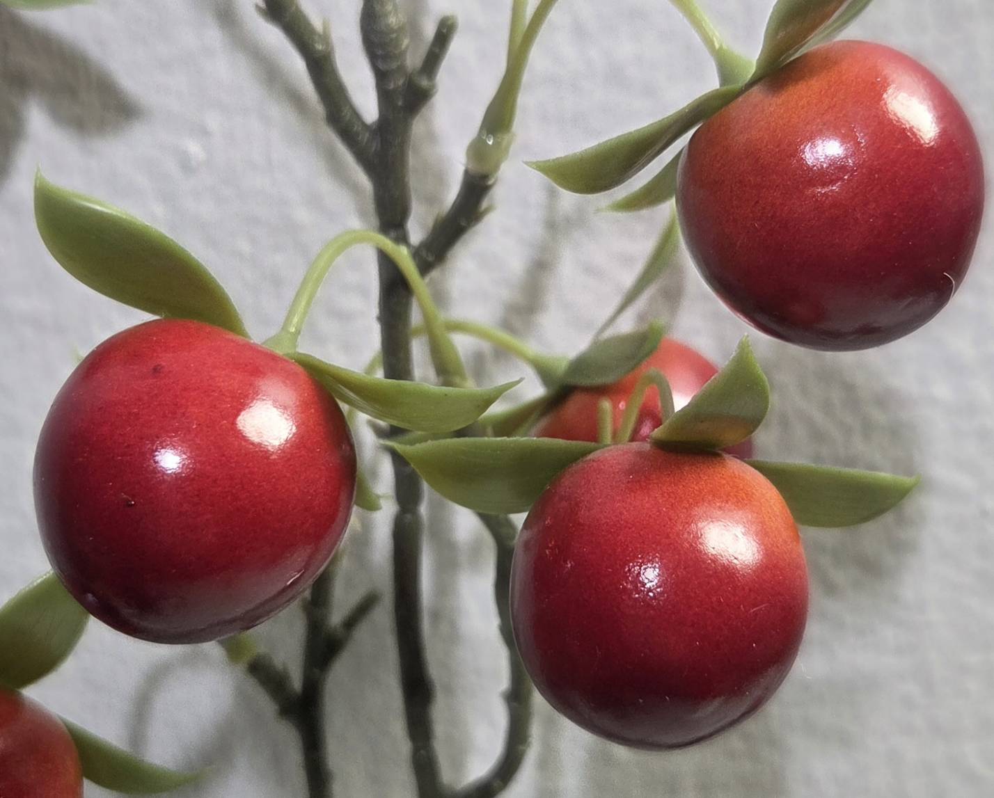 Faux Cranberry Berry Branch – Lifelike Red Stem