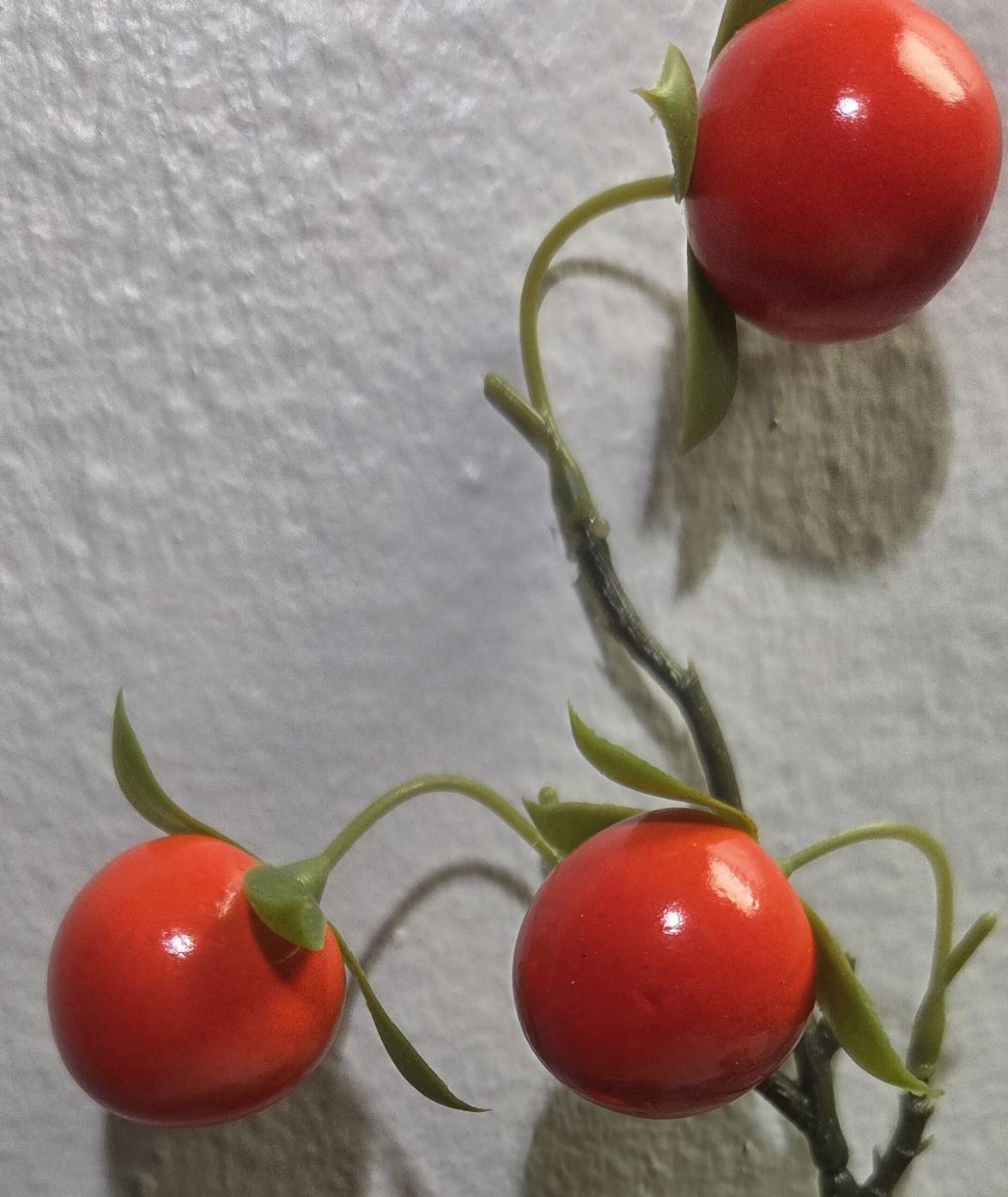Faux Cranberry Branch – Lifelike 32" Orange-Red Berry Stem for Fall & Holiday Decor