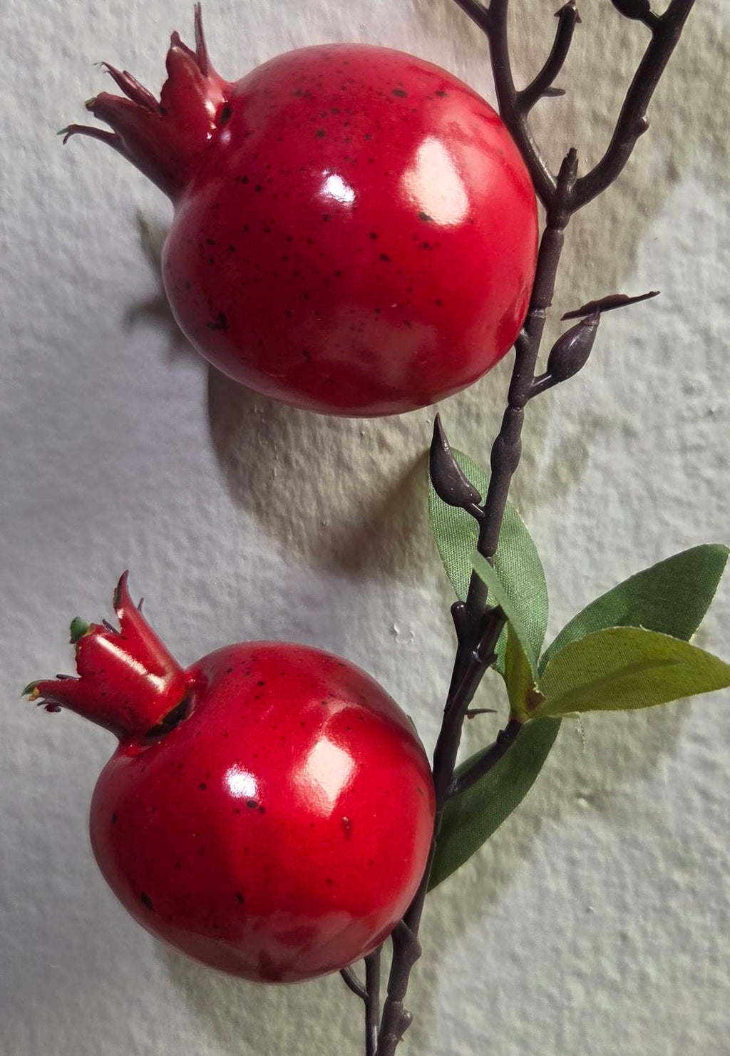 Faux Pomegranate Branch – Lifelike Red Fruit Stem