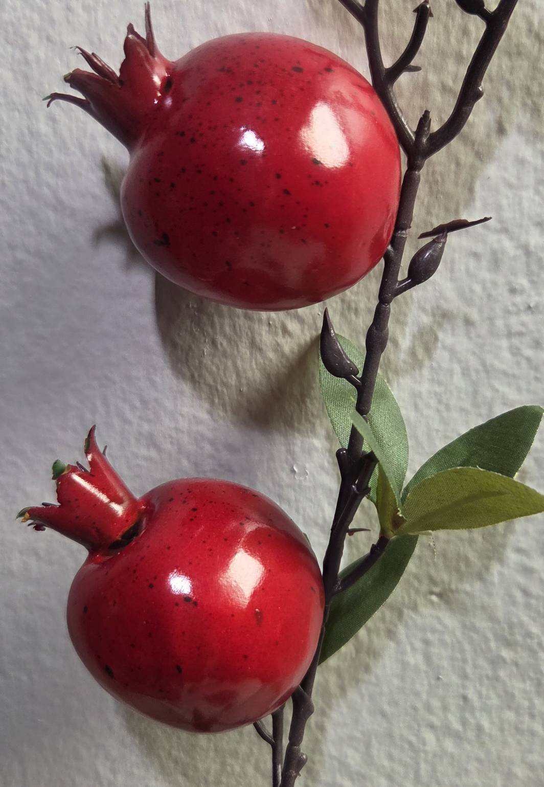 Faux Pomegranate Branch – Lifelike Red Fruit Stem