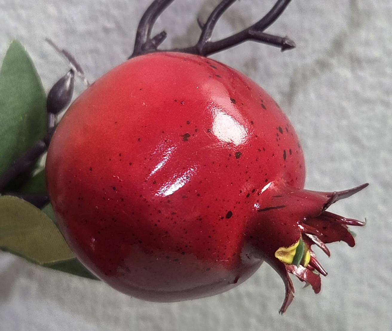 Faux Pomegranate Branch – Lifelike Red Fruit Stem