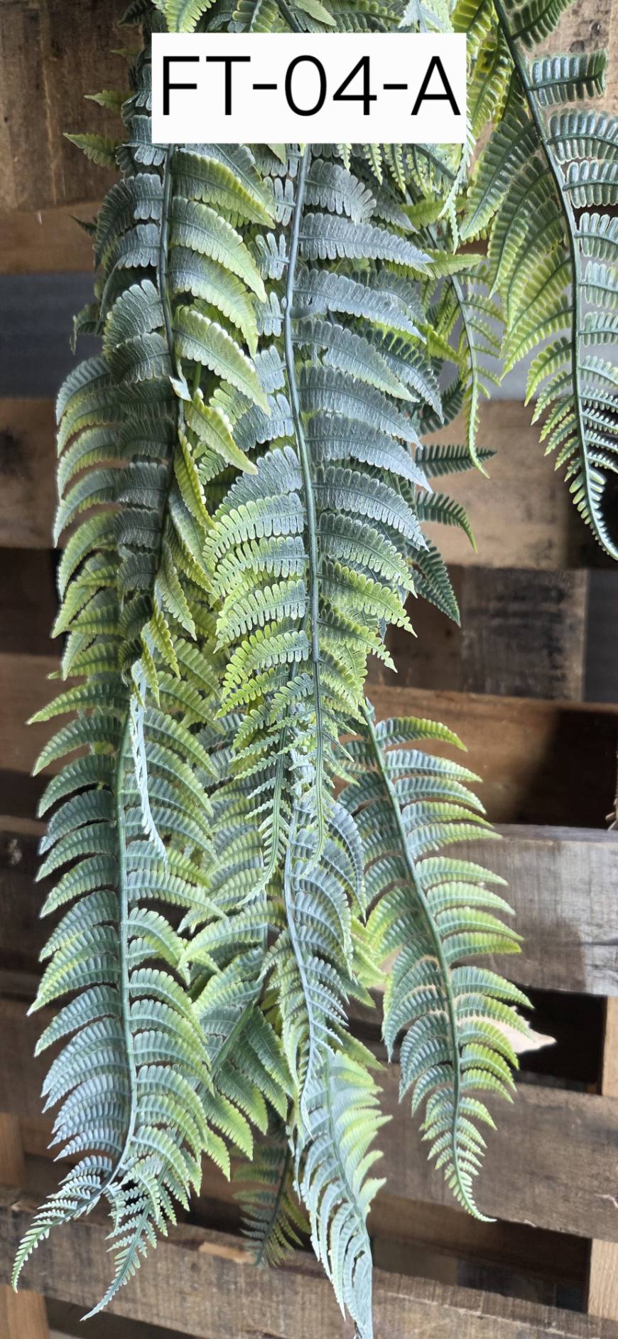 Artificial Hanging Fern FT-04-A closeup of layered green fronds