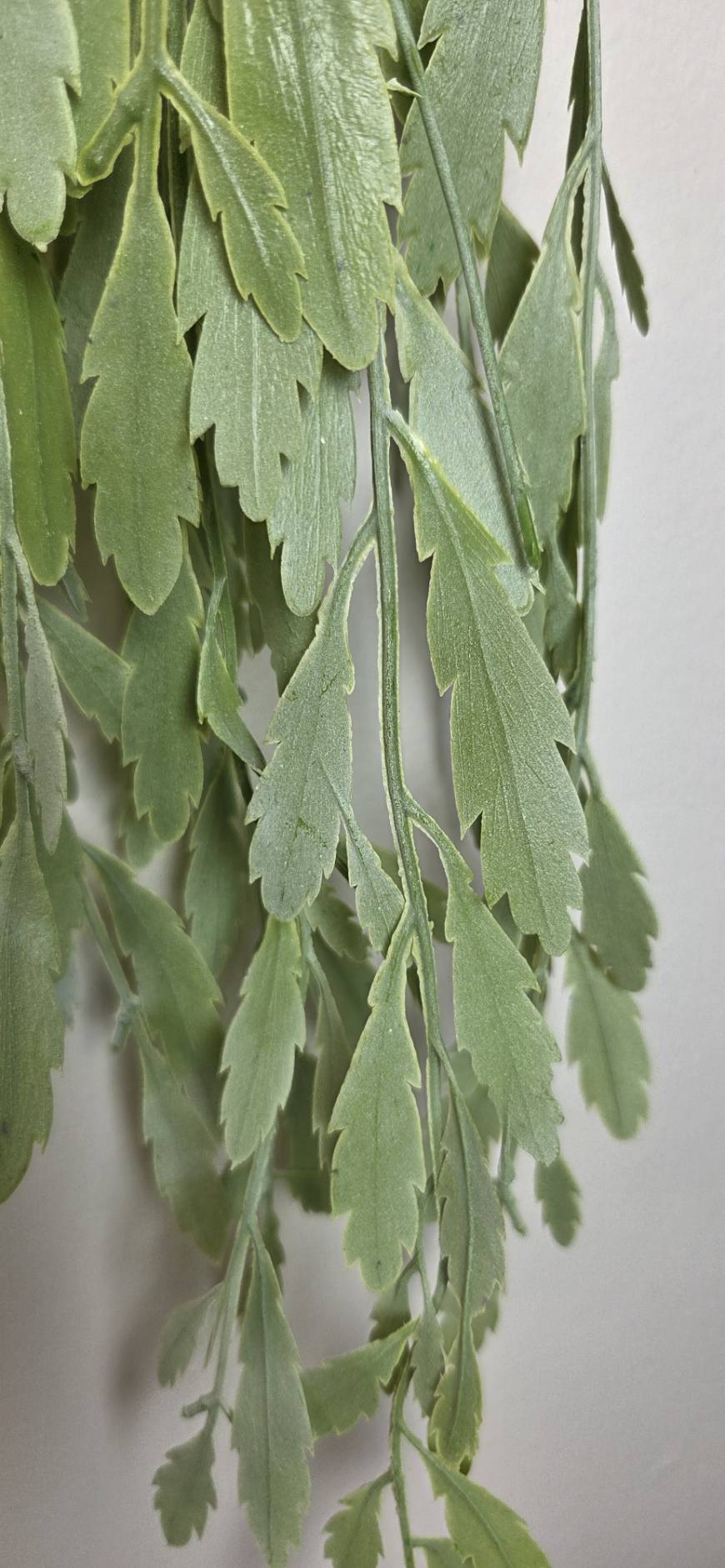 Artificial Hanging Fern FT-05-A closeup of cascading fronds