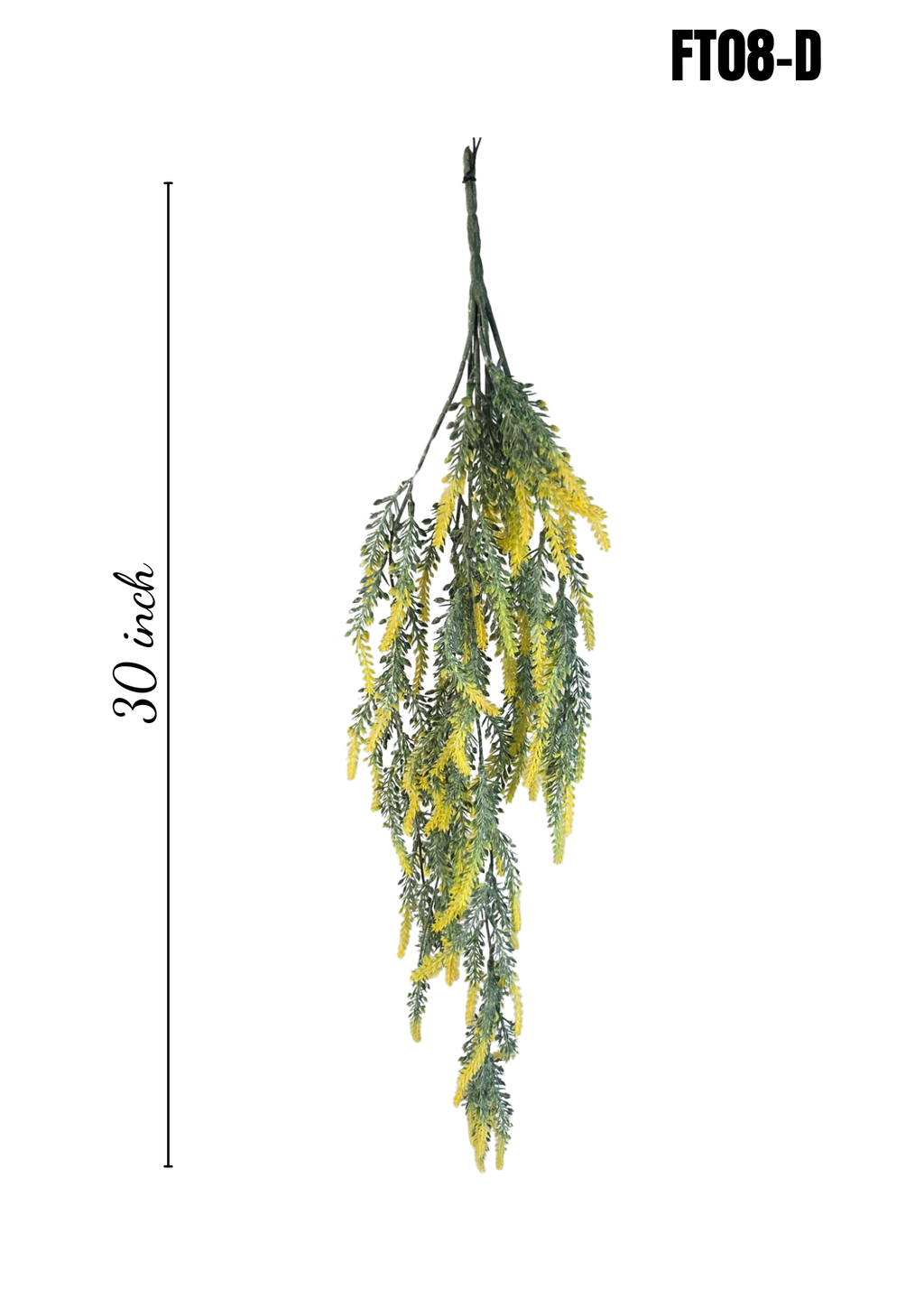Faux Yellow Green Trailing Greenery Bunch FT08-D - 30 inch full hanging view white background