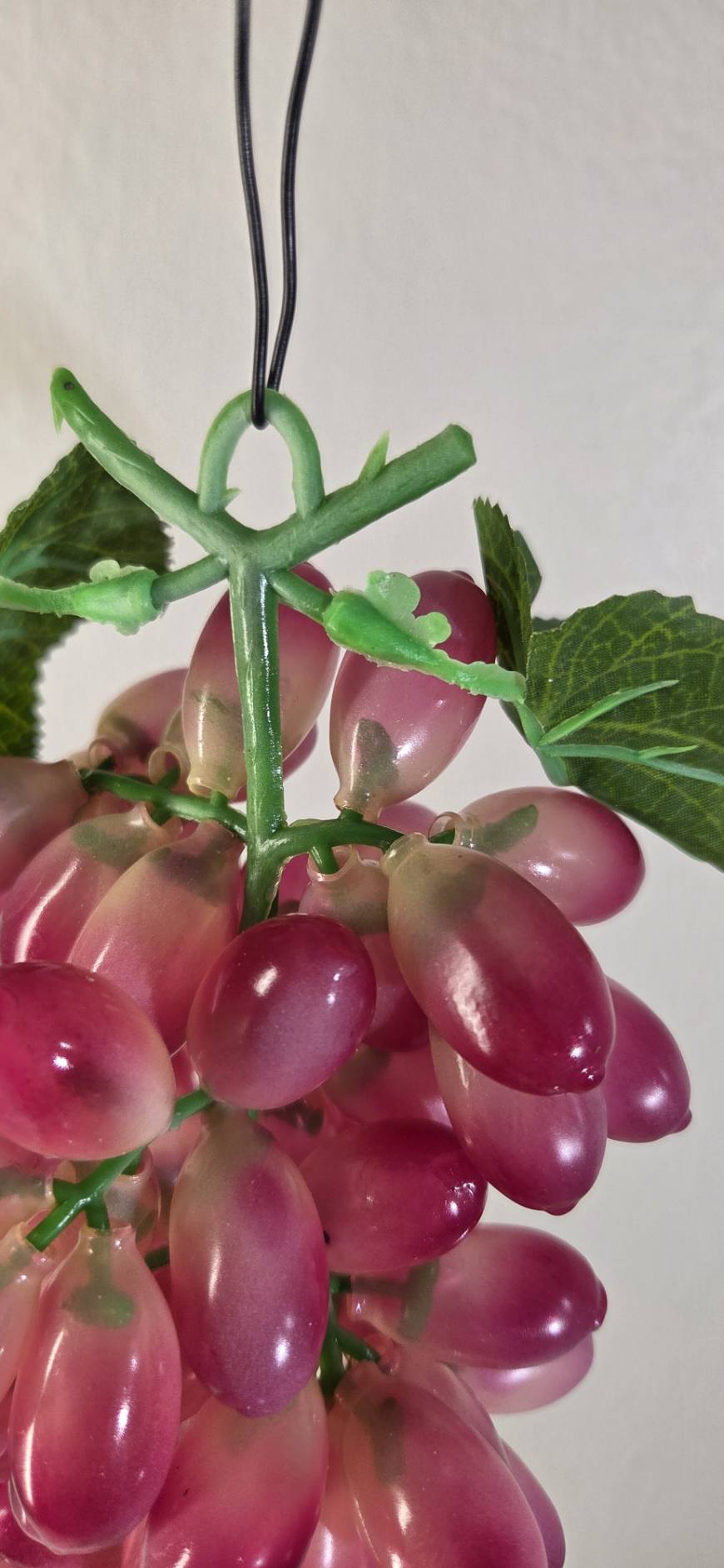 Faux Red Grape Cluster GRT-01 macro detail - realistic glossy deep red oval grape texture with natural color gradient