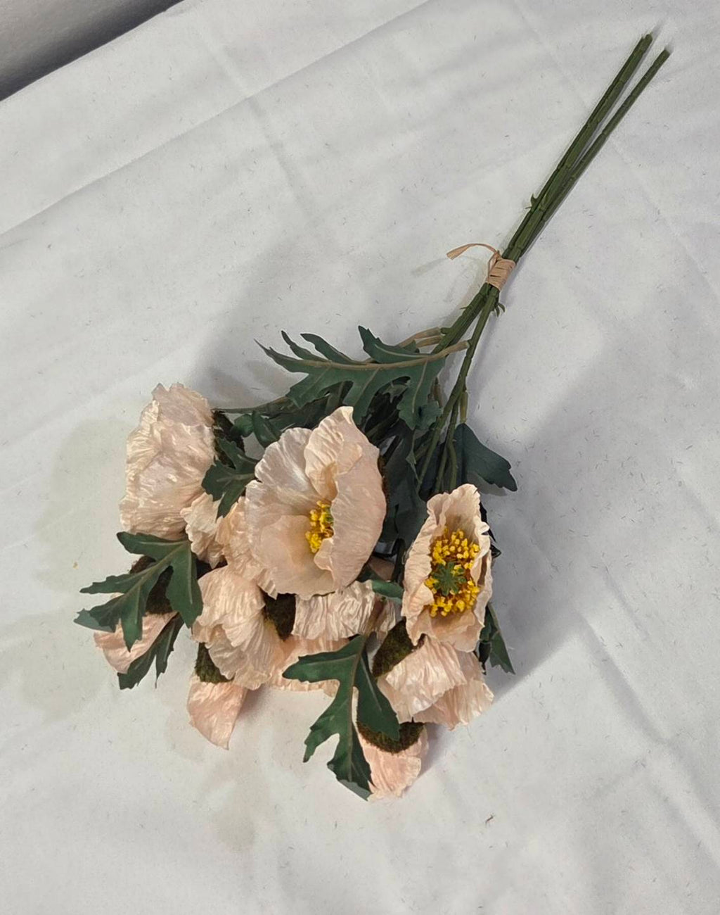 Faux Blush Poppy Bouquet PP-01 - styled in hotel lobby centerpiece arrangement
