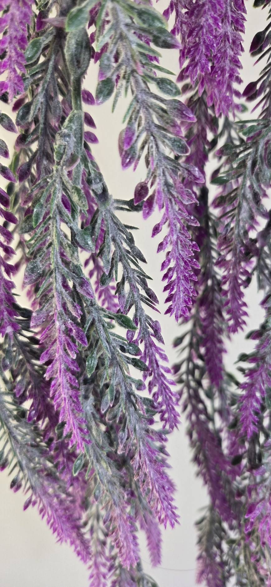 Faux Purple Gray Trailing Greenery Bunch FT08-B - cascading spray close-up