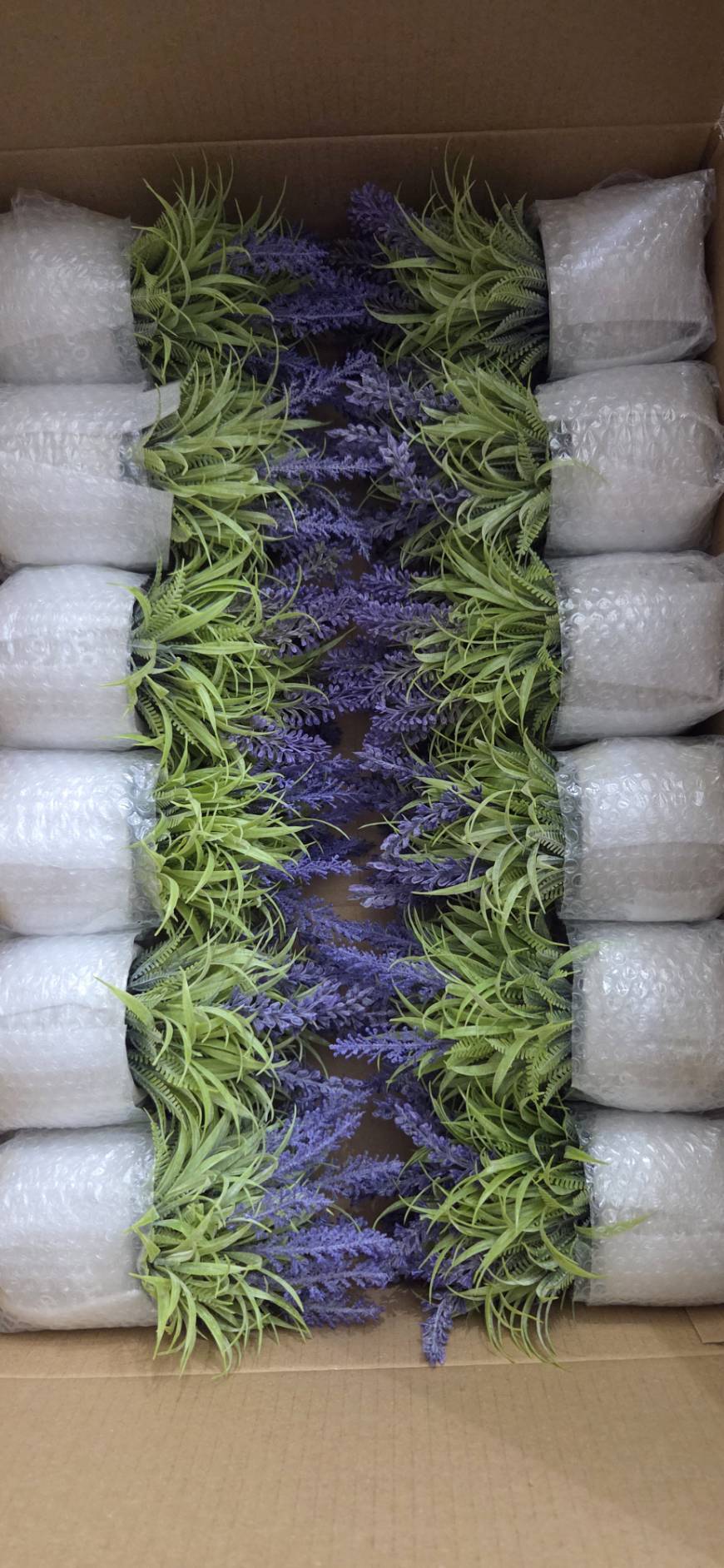 Faux Lavender Plant in Cement Flowers & Garden Pot - lifestyle home decor display