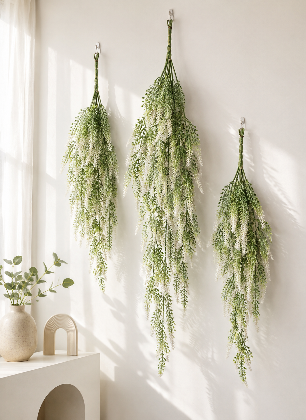 Faux Green White Trailing Greenery Bunch FT08-A