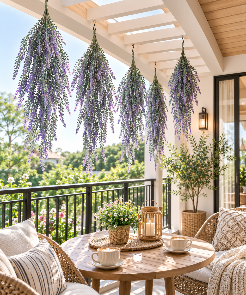 Faux Lavender Gray Trailing Greenery Bunch FT08-C