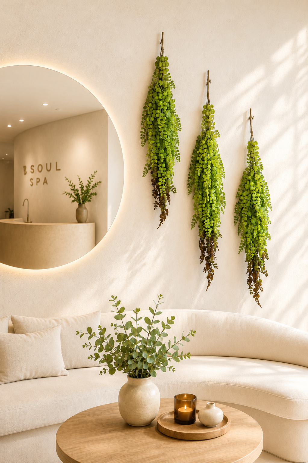 Artificial Hanging String of Pearls 40 inch FT-09-A - lifestyle home decor display