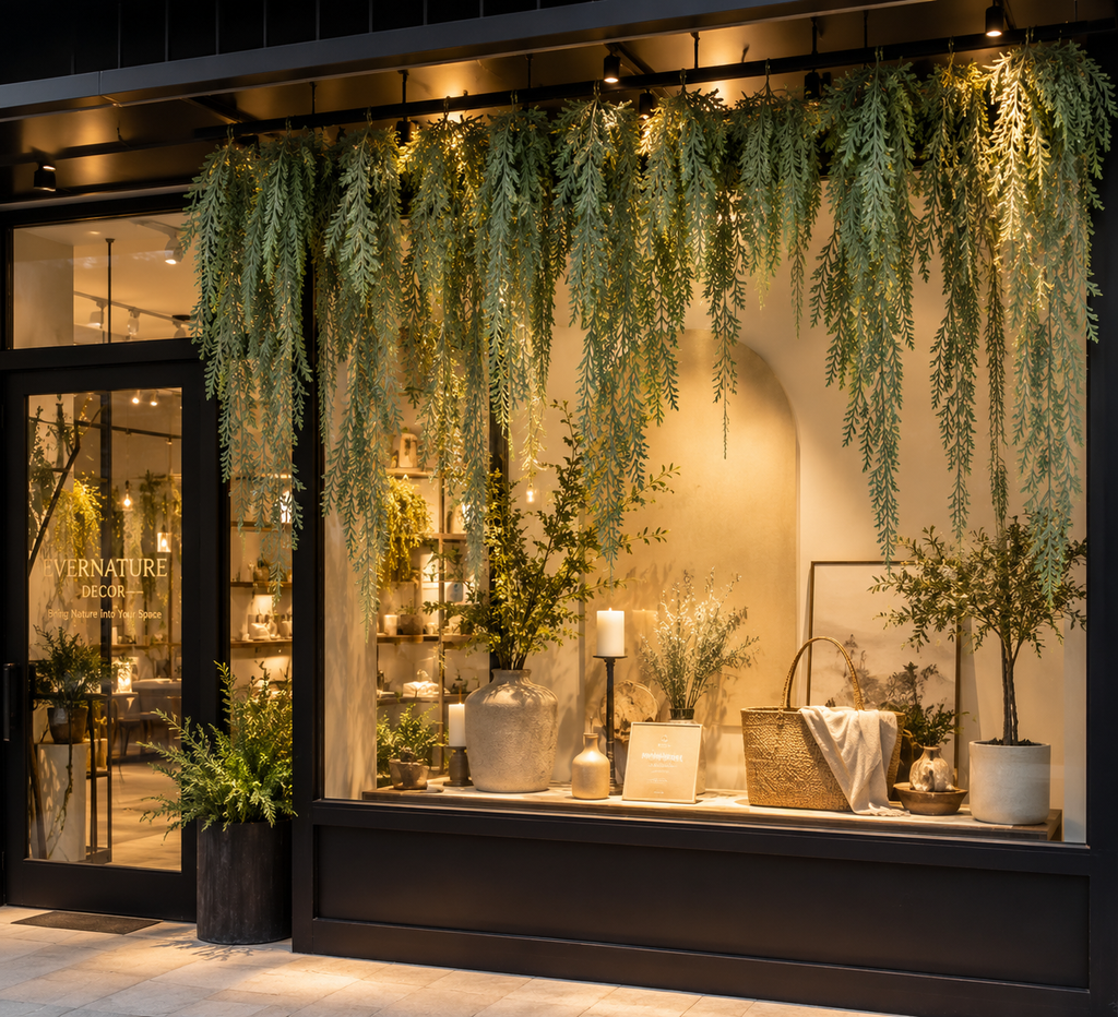 Artificial Hanging Asparagus Fern FT-02-C store display