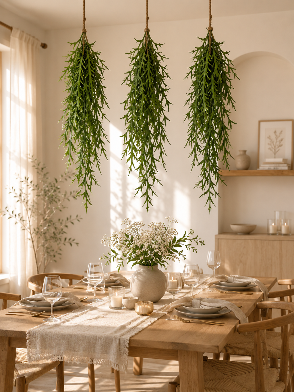 Artificial Hanging Staghorn Fern FT-06-B dining room decor