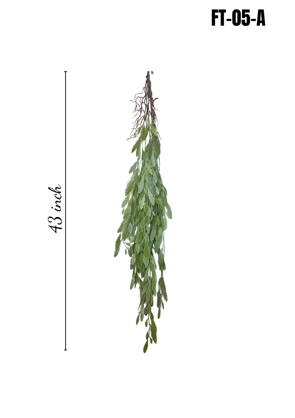 Artificial Hanging Fern FT-05-A size chart 40 inches