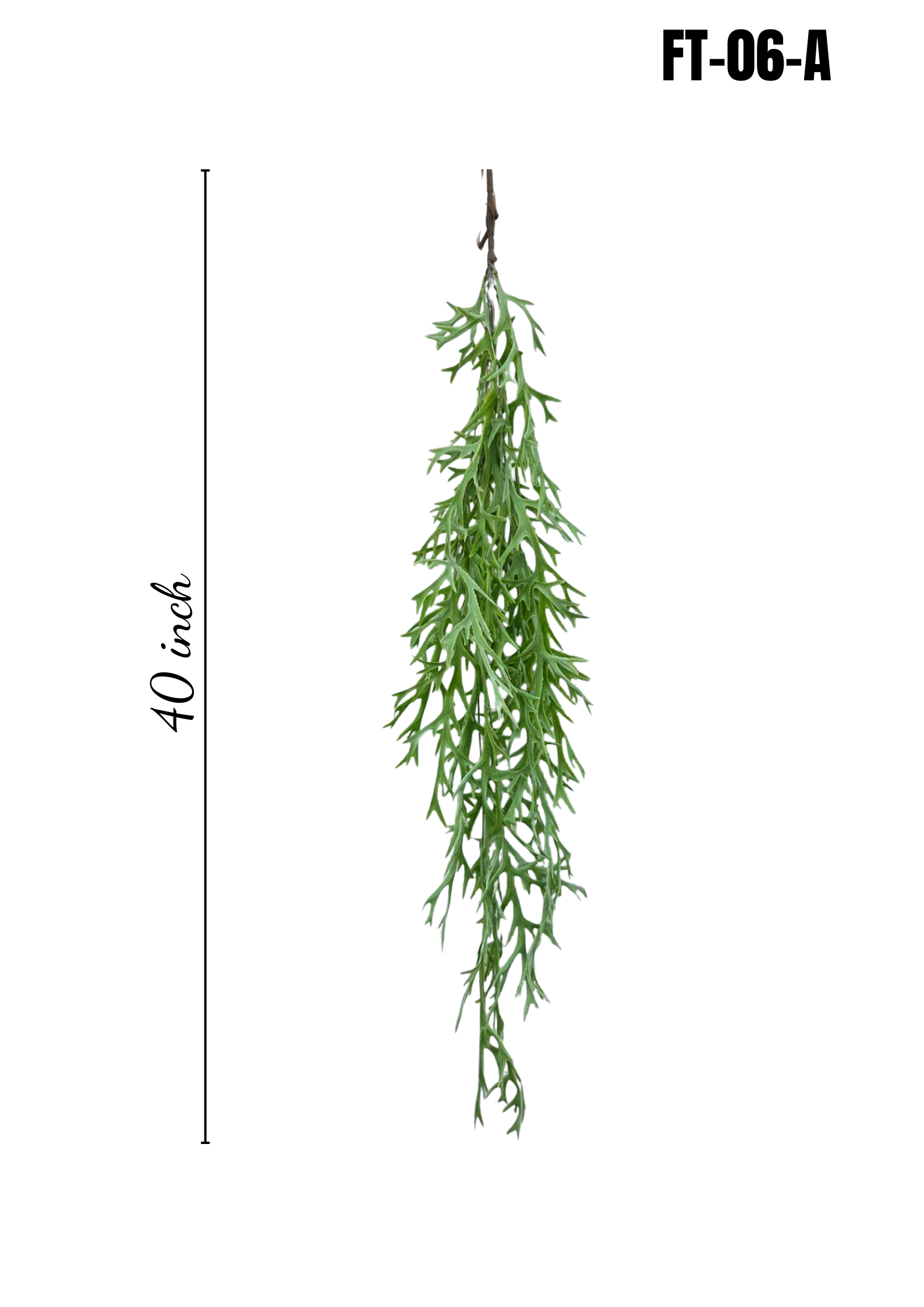 Artificial Hanging Staghorn Fern 40 inch FT-06-A - alternate angle detail