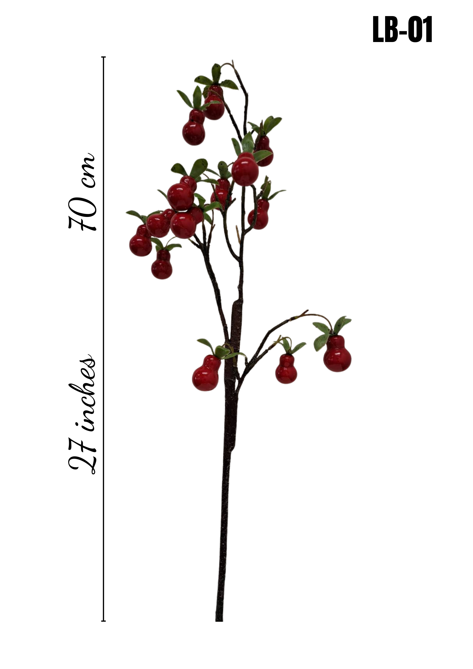 Faux Calabash Gourd Branch – Lifelike Red Stem