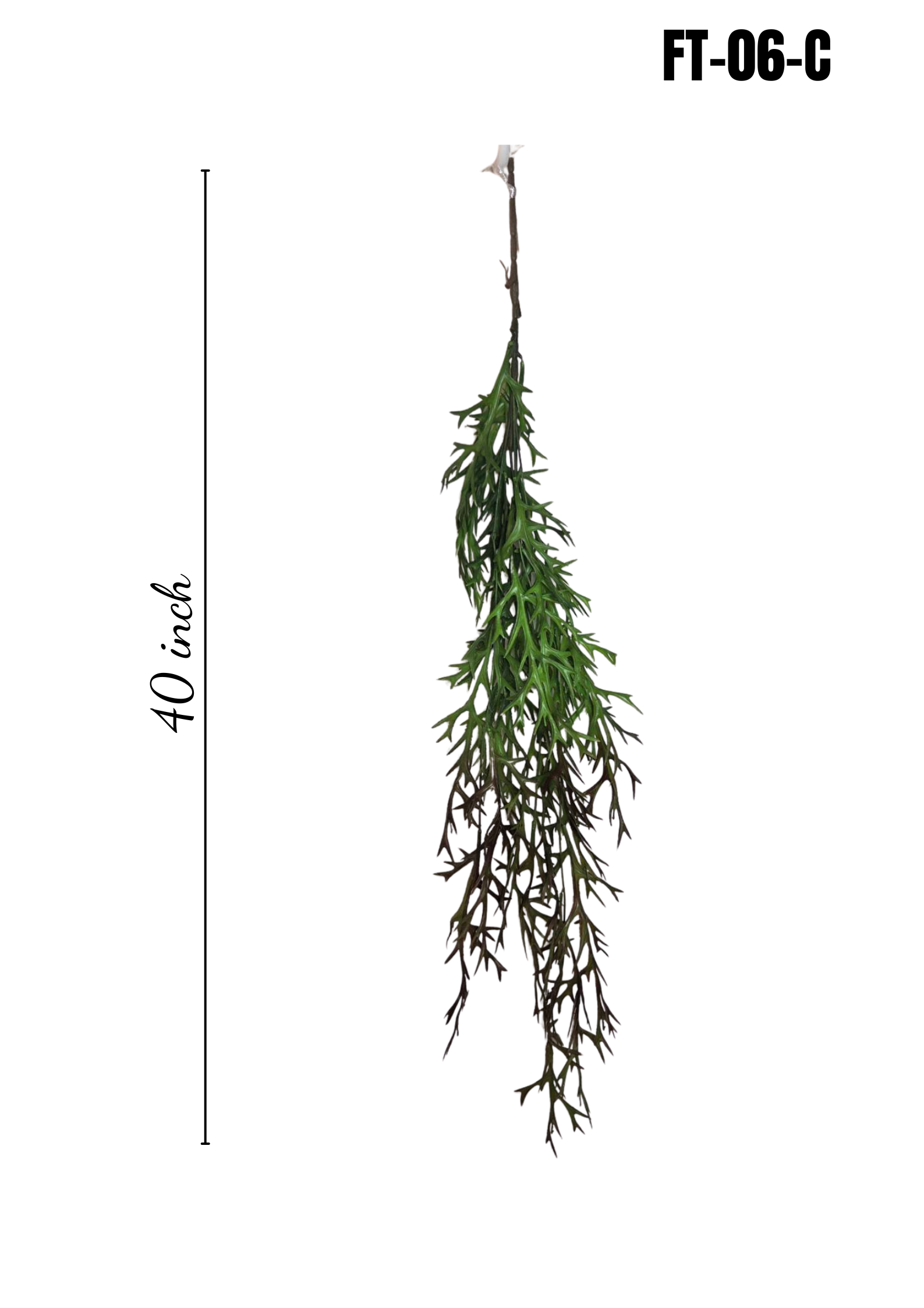 Artificial Hanging Staghorn Fern FT-06-C closeup leaves