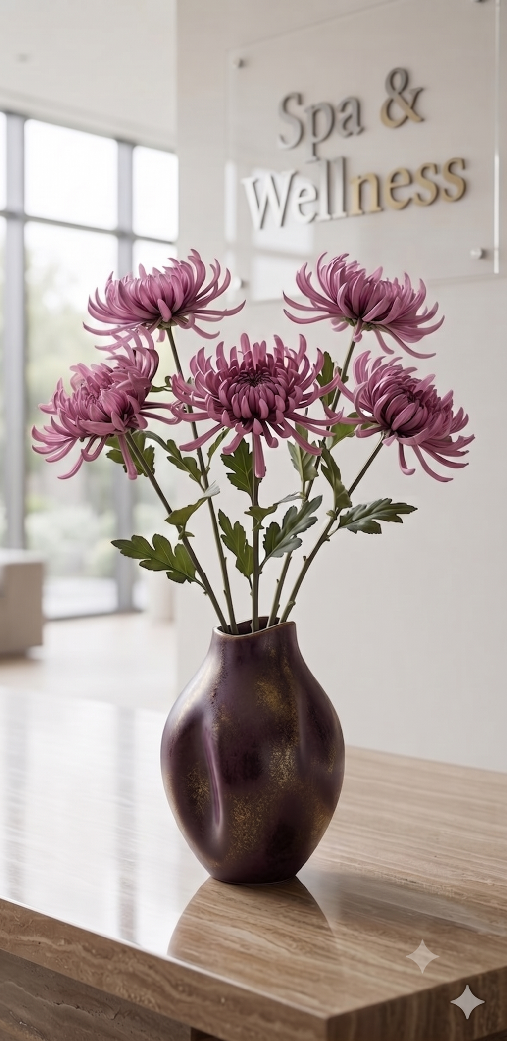 Lifelike 32" Purple Chrysanthemum Stem - Premium Artificial Flower for Elegant Home Decor