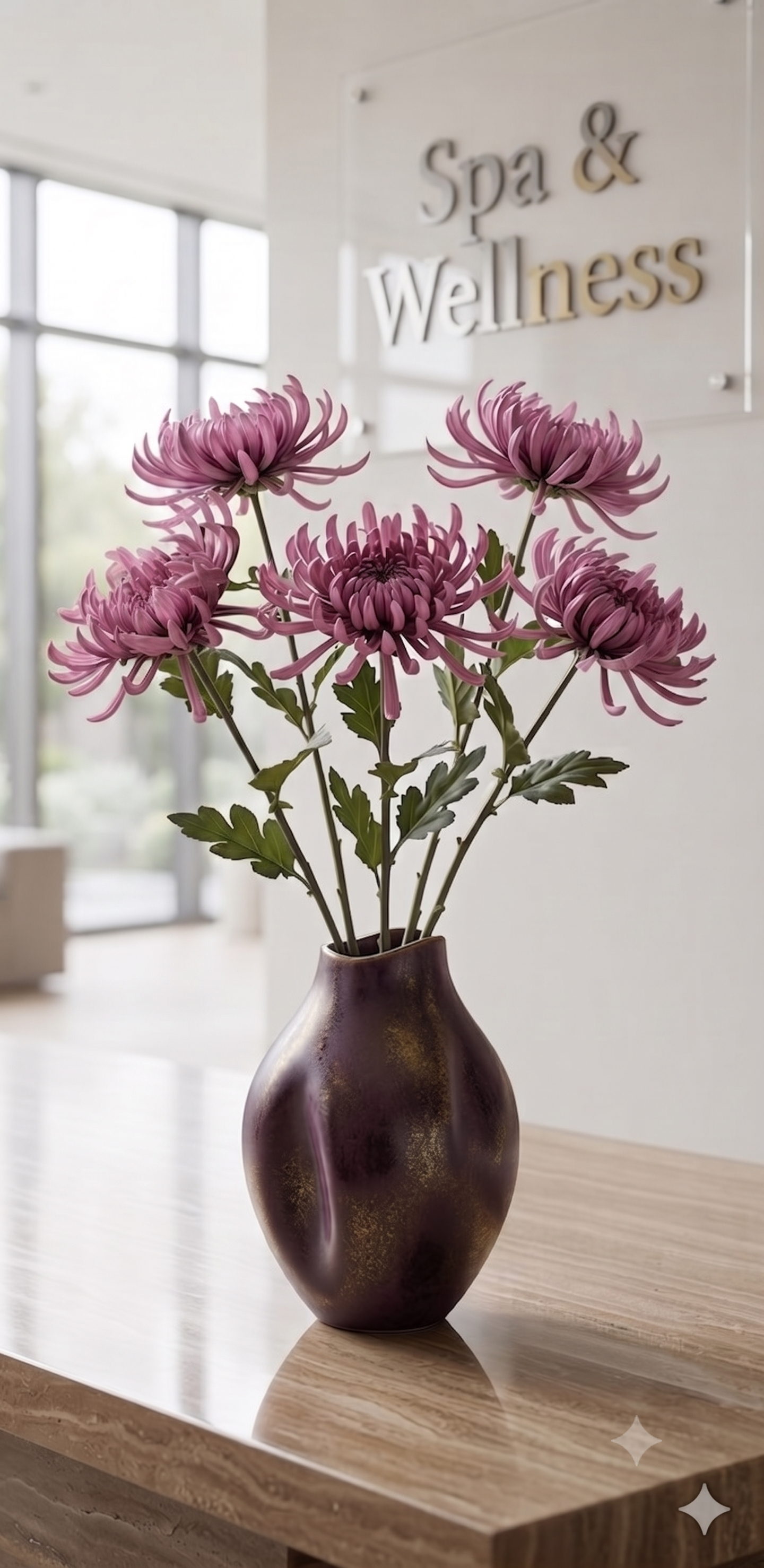 Lifelike 32" Purple Chrysanthemum Stem - Premium Artificial Flower for Elegant Home Decor