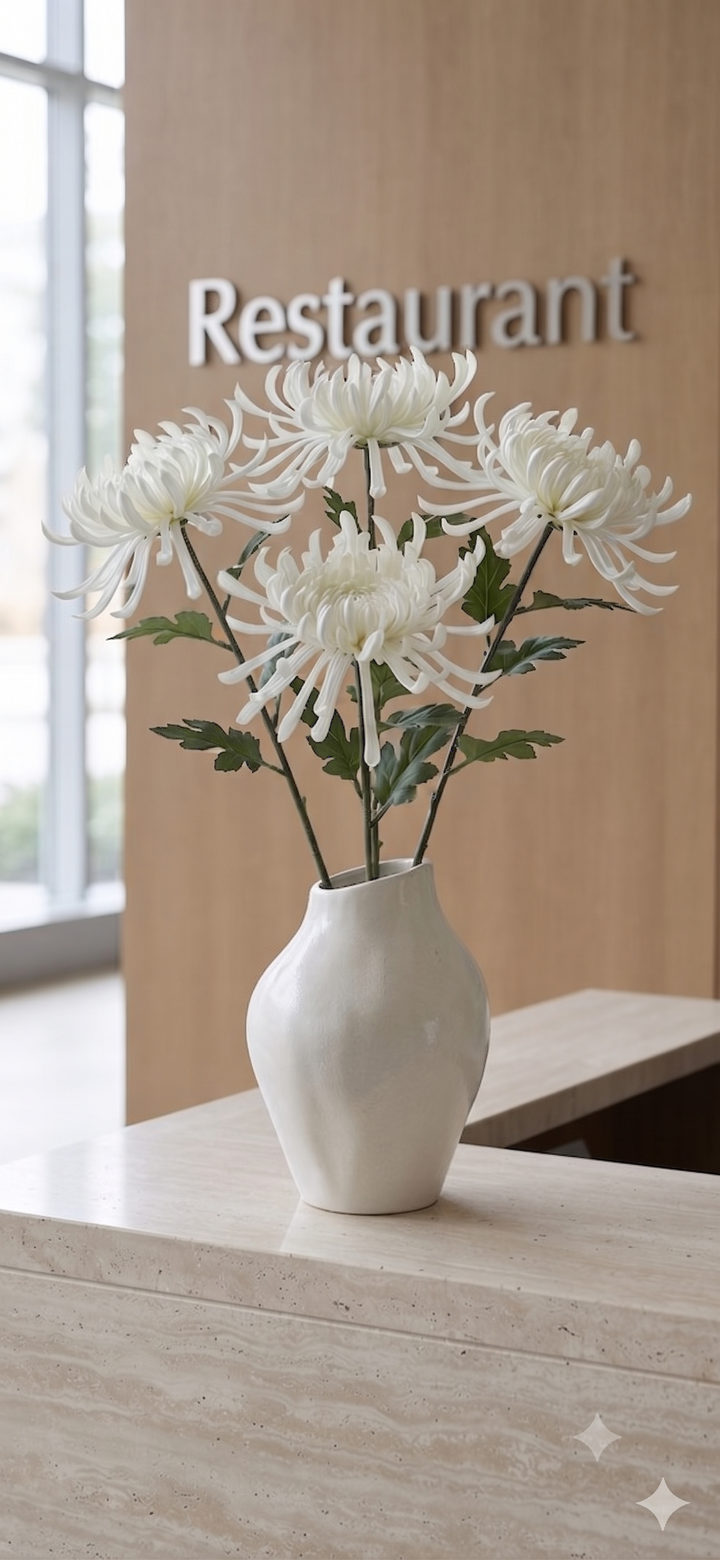 Lifelike 32" White Chrysanthemum Stem - Premium Artificial Flower for Elegant Home Decor