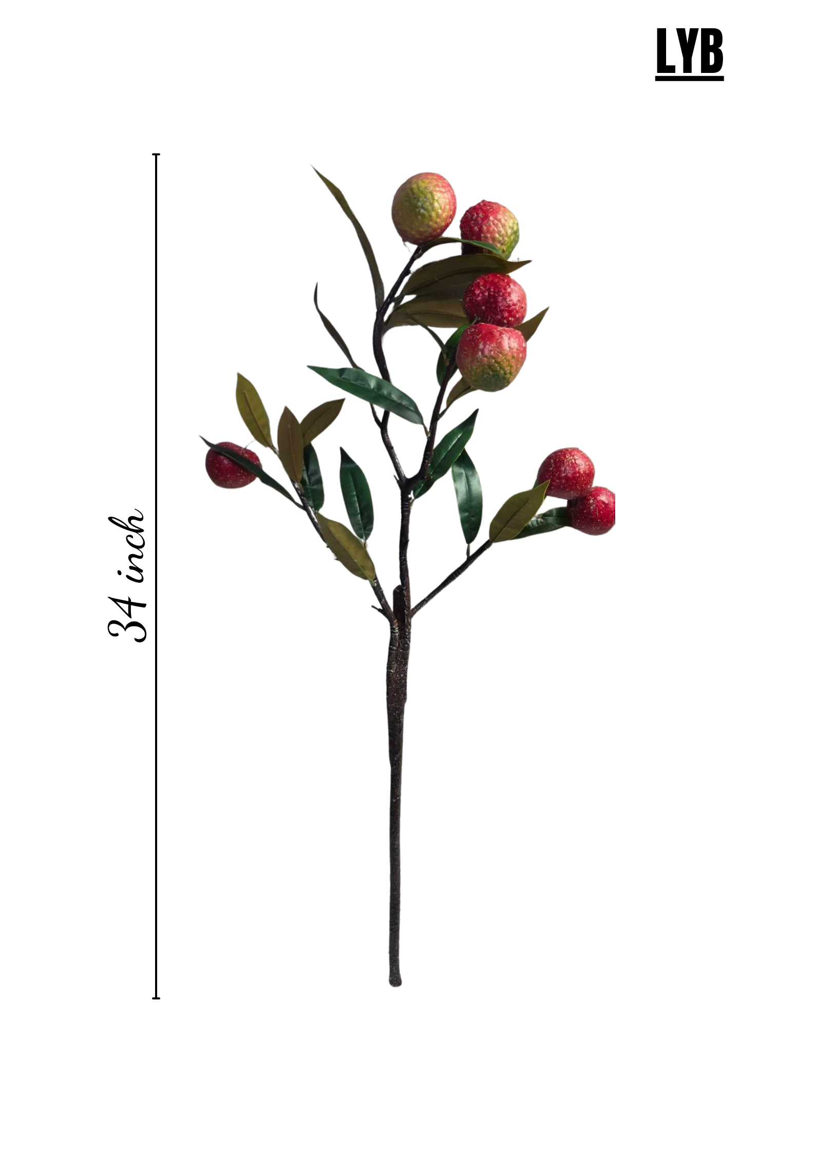 Faux Lychee Fruit Branch – Lifelike Stem