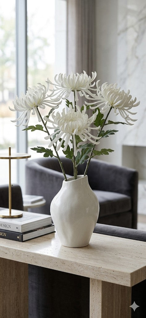 Premium Faux Chrysanthemum Stem – Lifelike Large Bloom