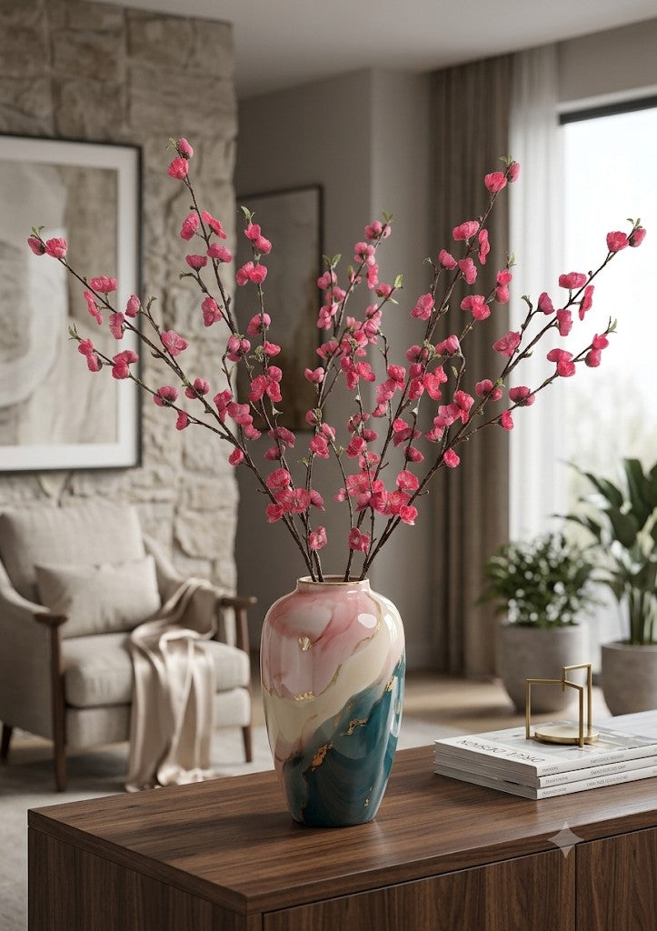 Artisan Cherry Blossom Branch Arrangement - Premium Lifelike Spring Decor