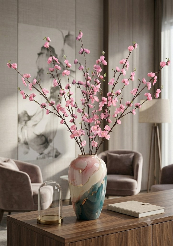 Artisan Cherry Blossom Branch Arrangement - Premium Lifelike Spring Decor
