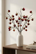 Faux Cranberry Berry Branch – Lifelike Red Stem